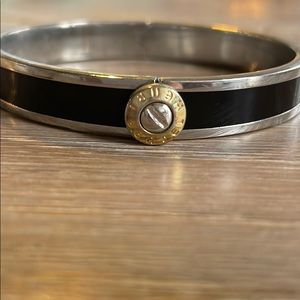 Henri Bendel Black and Silver Enamel Bracelet